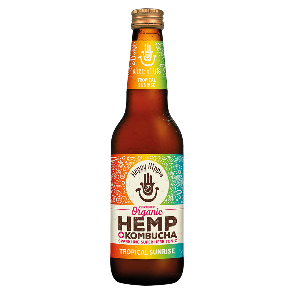 Happy Hippie Tropical Kombucha with Hemp